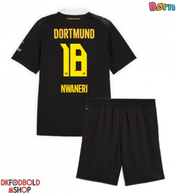 Borussia Dortmund Ethan Nwaneri #18 Udebanesæt Børn 2026-27 Kort ærmer (+ korte bukser)